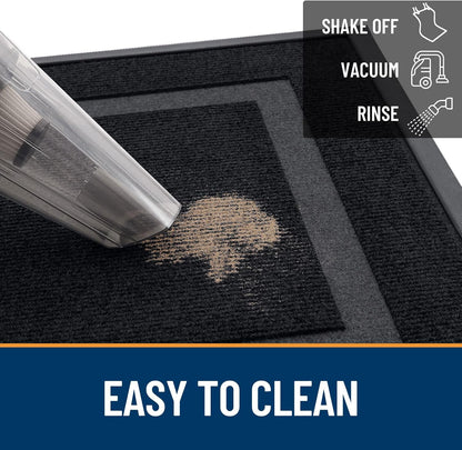 OLANLY Waterproof Front Door Mat - All-Season Indoor/Outdoor Doormat, Sturdy Rubber, Easy Clean, 35x23, Black