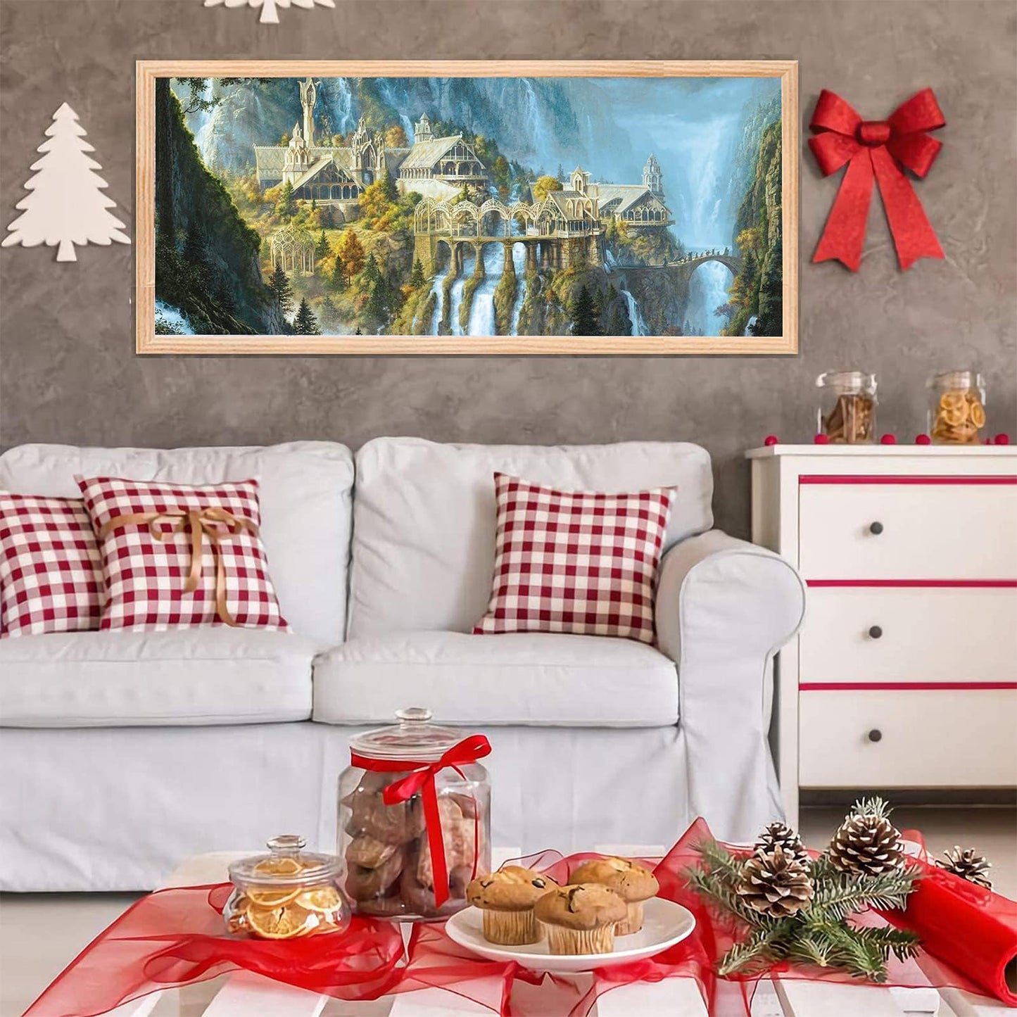 YALKIN 5D Diamond Painting Kits for Adults DIY Large Castle Full Round Drill (35.5x15.7in) Embroidery Pictures Arts Paint by Number Kits Diamond Painting Kits for Home Wall Decor