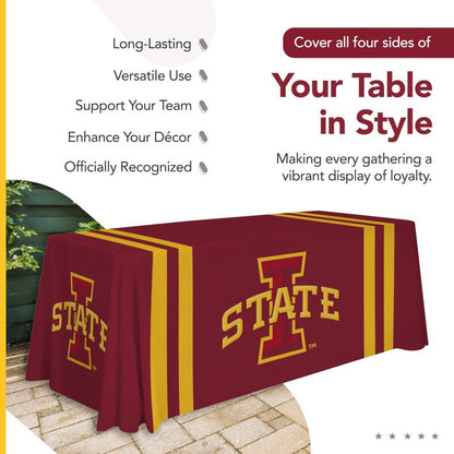 Victory Corps Iowa State Cyclones College Sports Printed Table Throw - NCAA Licensed - Polyester - School Tablecloth (Red) (6' Draped)