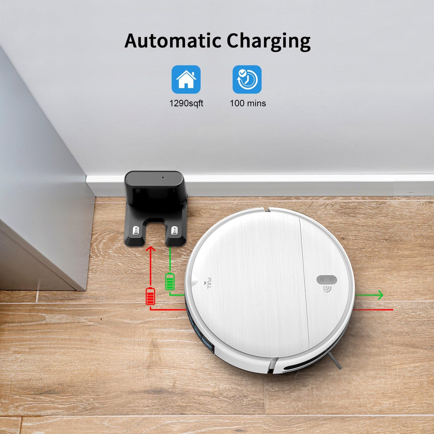 MAMNV Robot Vacuum and Mop,2 in 1 for Carpet & Hard Floor,Robotic Vacuum Cleaner with Alexa/Voice/App,Powerful & Quiet for Pet Hair,Slim 2.87",Self-Charging & Zigzag Path Cleaning