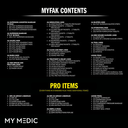 MY MEDIC MyFAK PRO Tactical IFAK Trauma Kit & First Aid Kit with Tourniquet - HSA FSA Items - Built in USA - Combat Medical Supplies, Trauma Pack & Molle Bag for Car, Truck, Vehicle, Boat & EDC, Black
