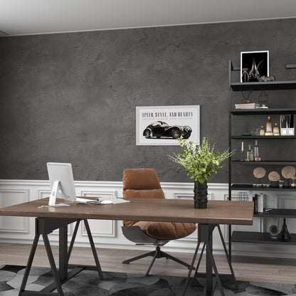3YECAO 31"×1181" Extra Wide Big Thick Darker Grey Black Concrete Wallpaper Peel and Stick Removable Matte Textured 3d Dark Gray Concrete Cement Contact Paper for Store Coffee Room Gym Bedroom Bathroom