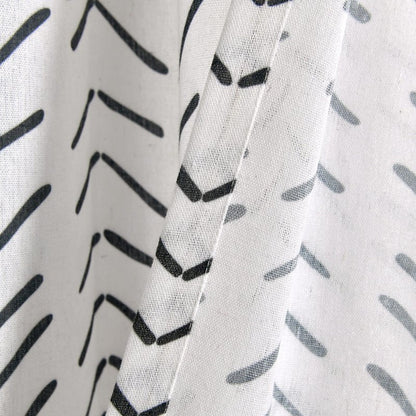 Lush Decor Hygge Modern Arrow Linen Look Shower Curtain, 72" X 72", Black & White