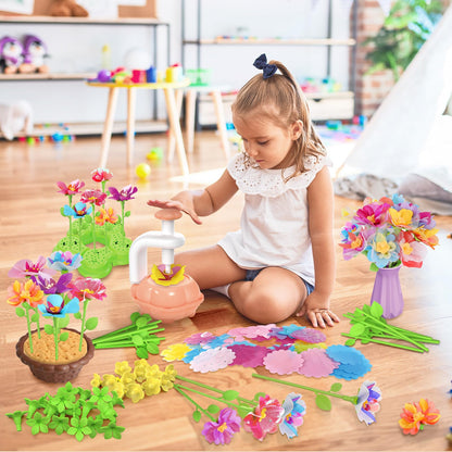 Kufanda Arts and Crafts for Kids 4-6, Toddler & Creative Fabric Flower Bouquets Toys for 4-8 Year Old Kids, Ideal Festive Gifts for Granddaughters & Craft Lovers, Educational Fun DIY Activity Set
