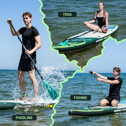 TIDETREK 11'6" Inflatable Stand Up Paddle Boards, Premium SUP Accessories, Non-Slip Comfort Deck for Youth & Adults (Coastal Sage)
