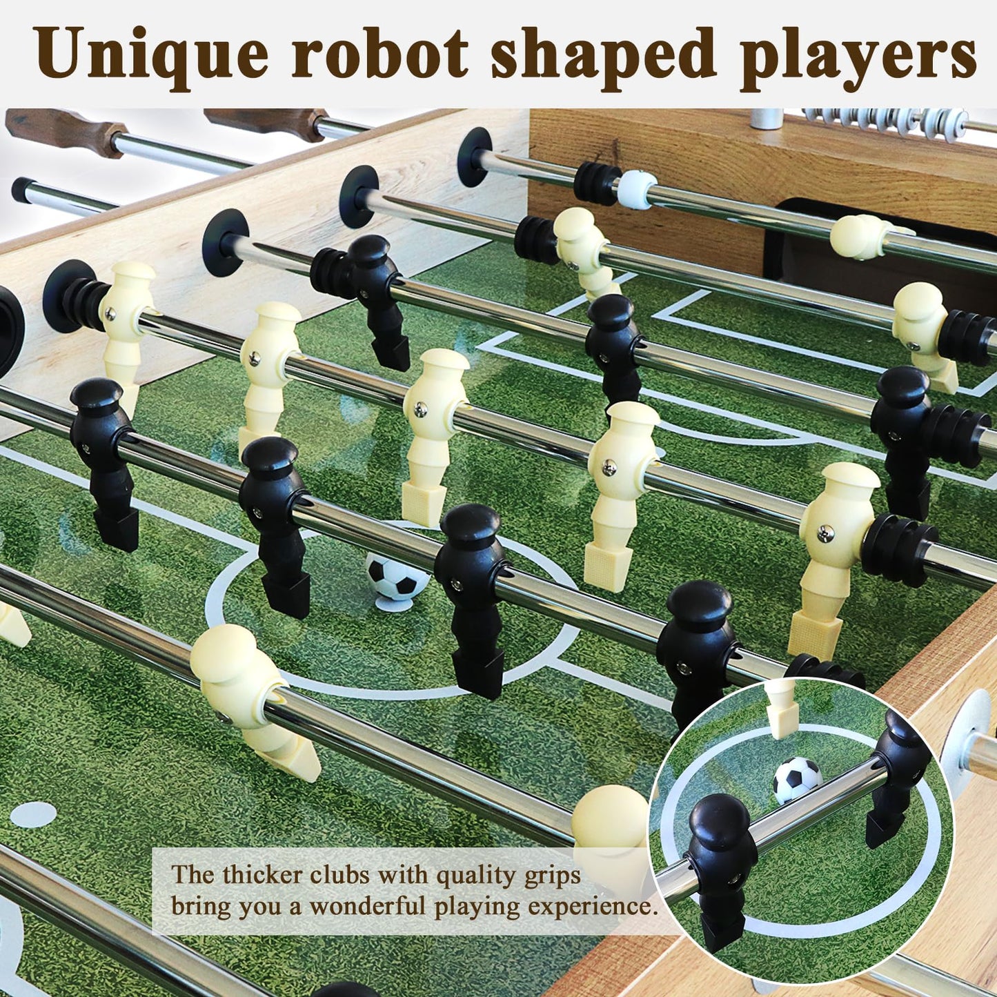 Seydrey 55" Competition Sized Foosball Table, Arcade Table Soccer for Home with Leg Levelers & Heavy-Duty Legs