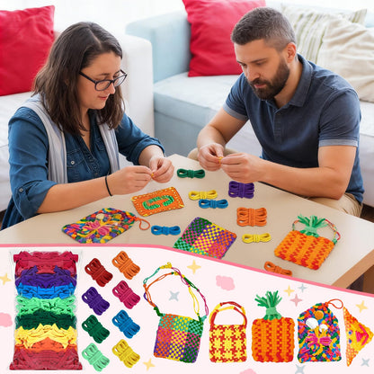ZOIIWA Refill Loops for 7 Inch Weaving Loom, 8 Colors Potholder Loom Potholder Making, Elastic Weaving Loop Craft Flexible DIY Kit Craft Bands for Adults DIY Rainbow Color Projects Gifts
