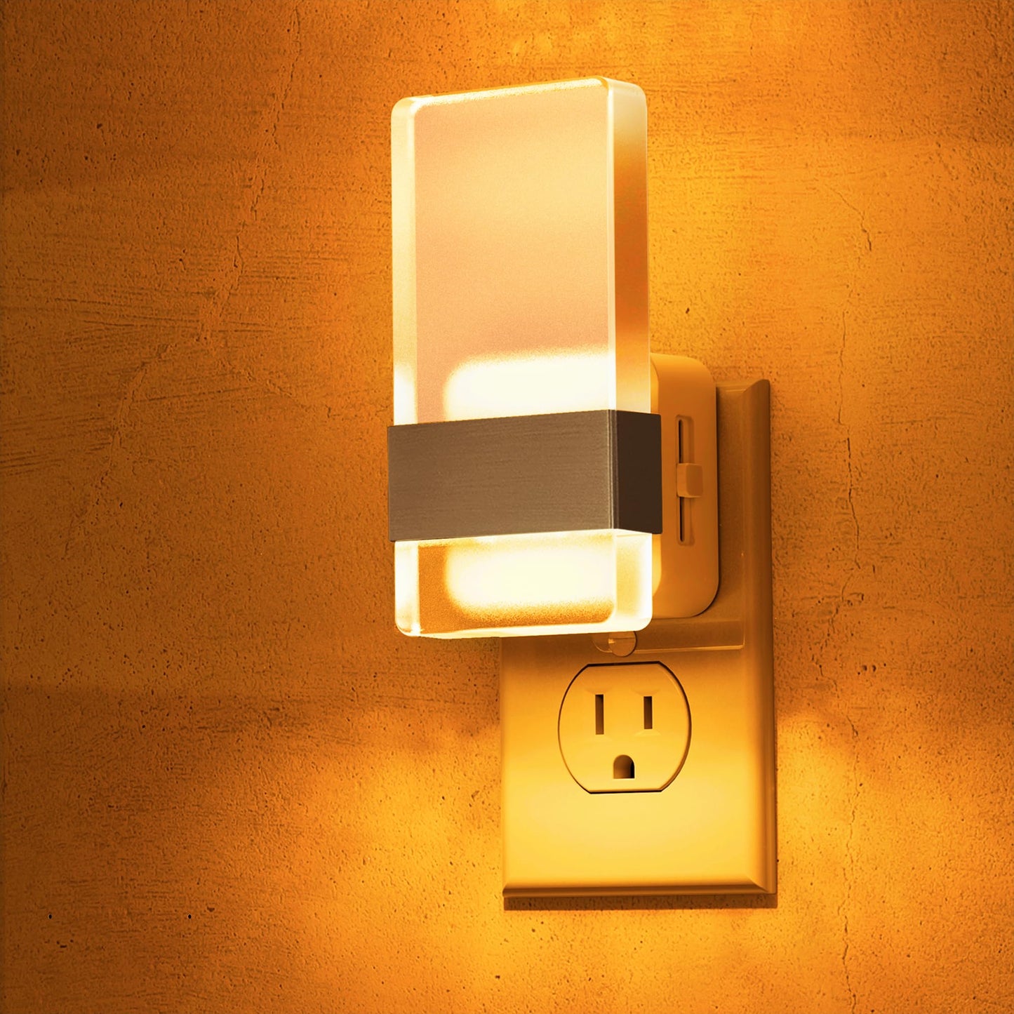 L LOHAS LED Night Lights Plug Into Wall, 2 Pack Plug in Night Light LED with Dusk to Dawn Sensor, 0-100LM Dimmable Nightlight, Wall Sconce-Style Design Nightlights for Bathroom, Hallway,Stairway,Gift