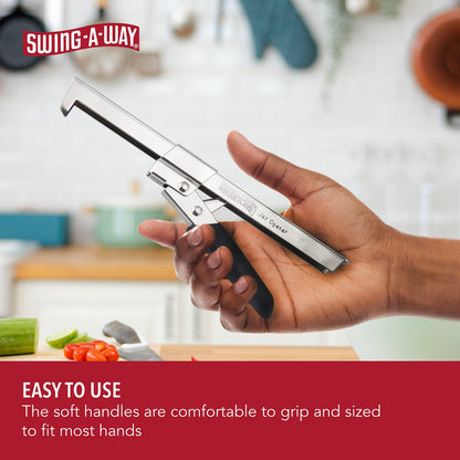 Swing-A-Way Comfort Grip Jar Opener, 7.5-Inch, Adjustable Multifunctional Stainless Steel Can Opener with Gripper, Arthritis Friendly Soft Rubber Grip Handle, Kitchen Accessories (Black)