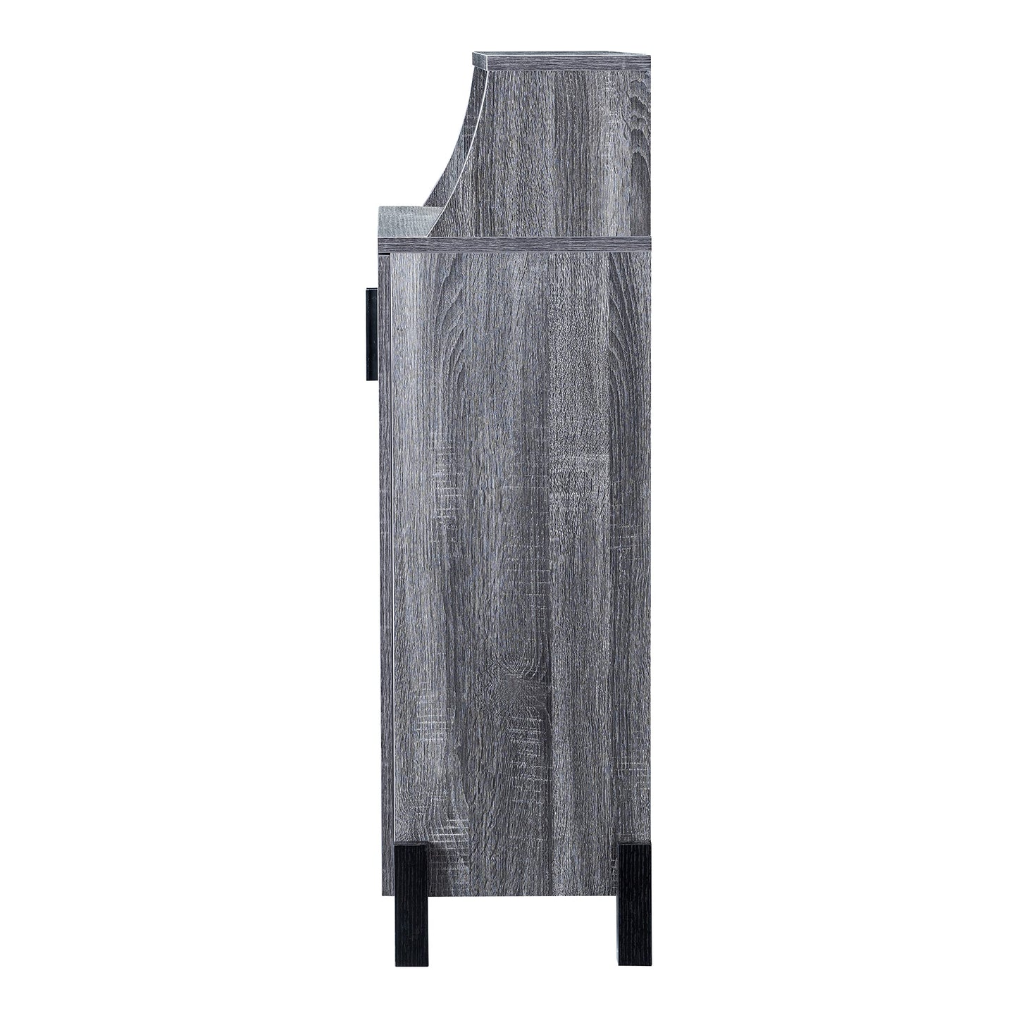 HOMES: Inside + Out Seiter Modern 5-Shelf Wood 33 in. Shoe Cabinet for Entryway, Distressed Gray