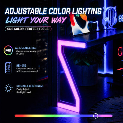 Bellemave Queen Size Gaming Loft Bed with L-Shaped Desk, Computer Tray, Peg Board & USB Ports, Metal Queen Loft Bed Frame with RGB Lights & Storage Shelves for Teens, Black