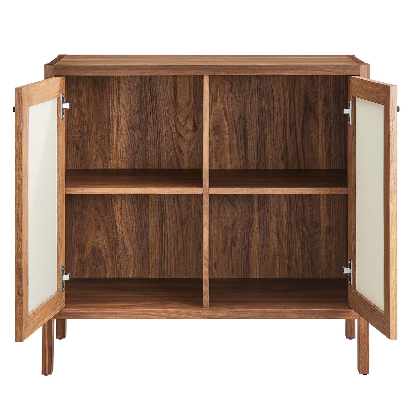 Modway Capri 33 Inch Sideboard Walnut, Hallway or Entryway Storage Cabinet with Doors, Mid-Century Modern Buffet Table or Credenza for Living or Dining Room