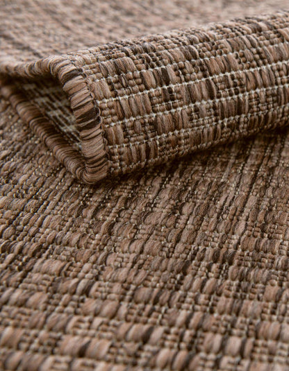 Unique Loom Outdoor Solid Collection Area Rug (10' Square Light Brown/Ivory)