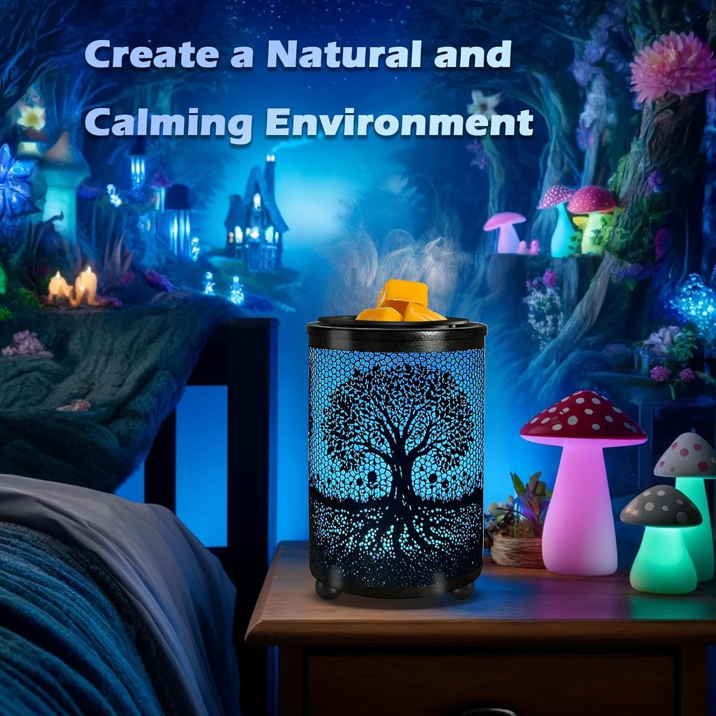 Leyoue Electric Wax Melt Warmer, PTC Heating Plate with 7 Colors LED Light for Home Office Gifts