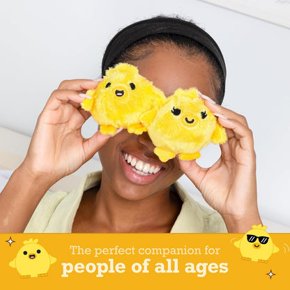 Relatable Emotional Support Chickies | Cuddly Plush Stuffed Animals - Set of 5 with Carrying Basket