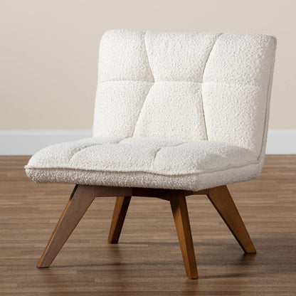 Baxton Studio Darielle Chair, One Size, White/Walnut Brown
