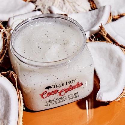 Tree Hut Coco Colada Shea Sugar Scrub, 18 oz, Ultra Hydrating and Exfoliating Scrub for Nourishing Essential Body Care