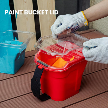 Mister Rui 4" Paint Bucket Hand Held, 8 Pack, Paint Cups, Paint Pail Liner with Lid, for Touch-ups, Crafts, and Coating Projects