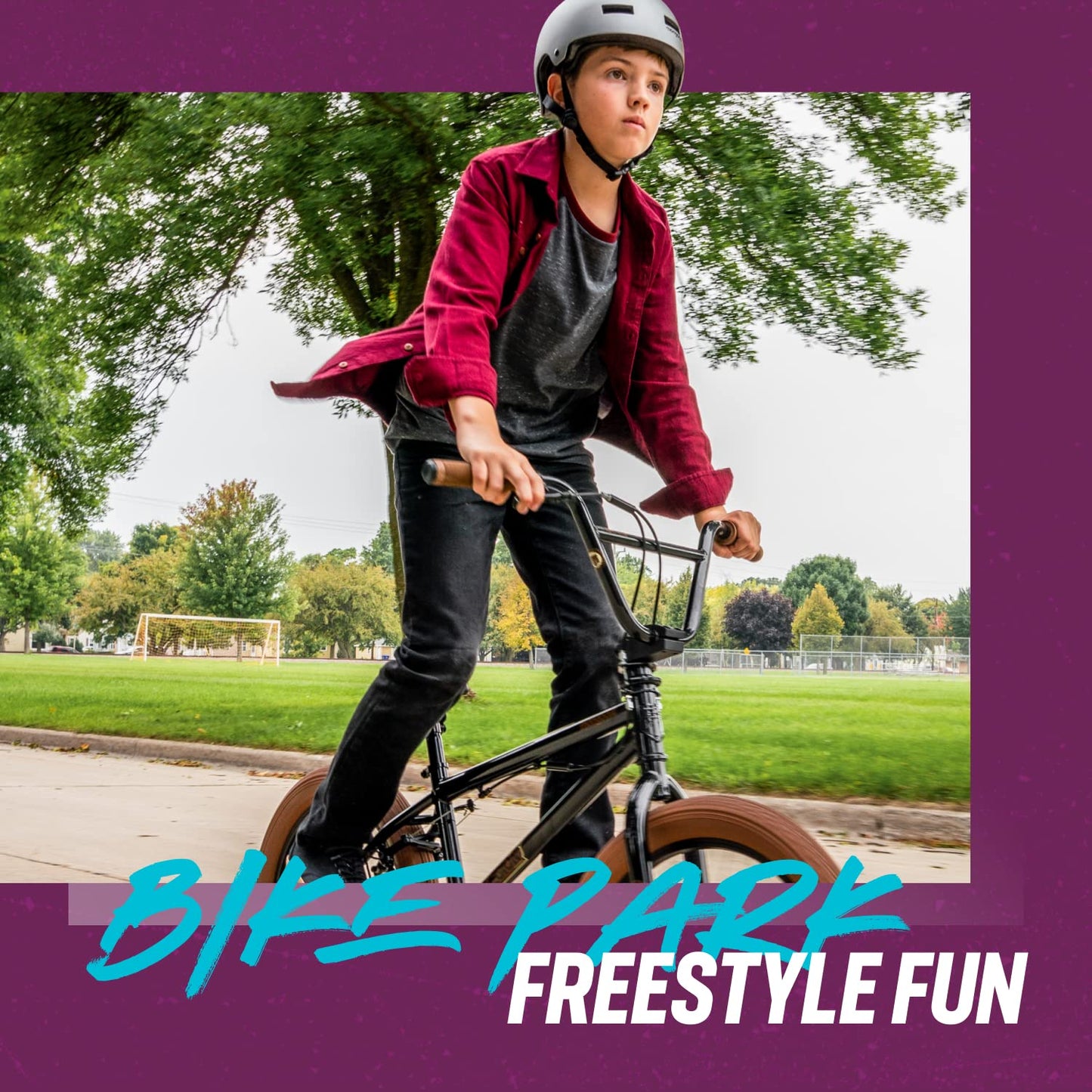 Mongoose Legion L10 Kids Freestyle Sidewalk BMX Bike, Beginner Riders, Boys and Girls, 20-inch Wheels, Hi-Ten Steel Frame, Micro Drive 25x9T BMX Gearing, Red