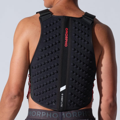 Omorpho G-Vest Sport, Weighted Vest, Black/Red, 6 lb Fixed Weight, Adjustable Fit, S-M/L-XL, for Running, Endurance Training, High-Intensity Athletics (Black/Red, S-M)