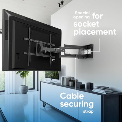 ONKRON Full Motion TV Wall Mount - Heavy Duty for 42-110 Inch TVs | Swivel, Tilt, Long Reach, Max VESA 800x600, Black