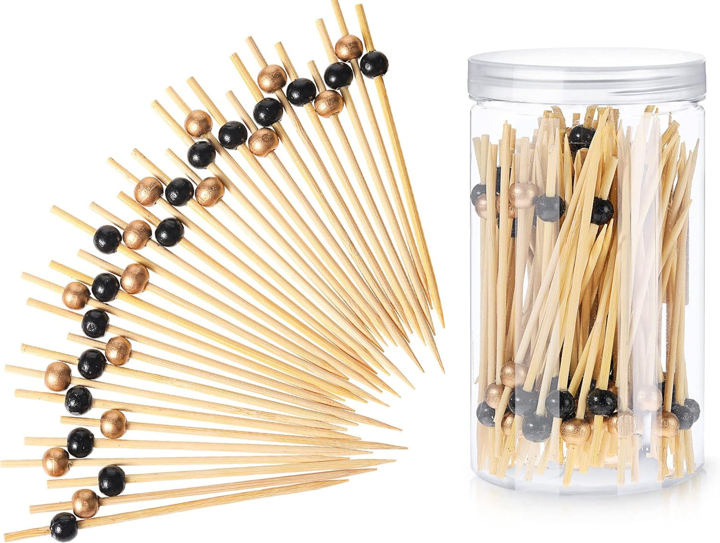 Patelai 120 Pcs Fancy Cocktail Picks, 4.7 Inch Decorative Toothpicks for Appetizers, Drinks, Food, Desserts,
