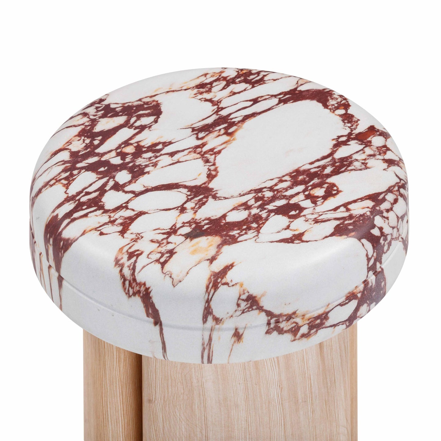 Tov Furniture Sheila Wood and Breccia Capraia Textured Concrete Side Table