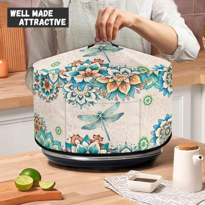 Mandala Dragonfly Slow Cooker Cover Compatible with 6-8 Quart Crock Pot, Washable Dustproof Appliance Cover