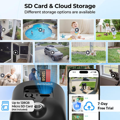 JESIOO Security Cameras Wireless Outdoor 2K Solar Powered WiFi Cameras for Home Security,AI Motion Detection,Siren Alarm,Spotlight Color Night Vision,2-Way Audio,SD/Cloud Storage (4 Cams)