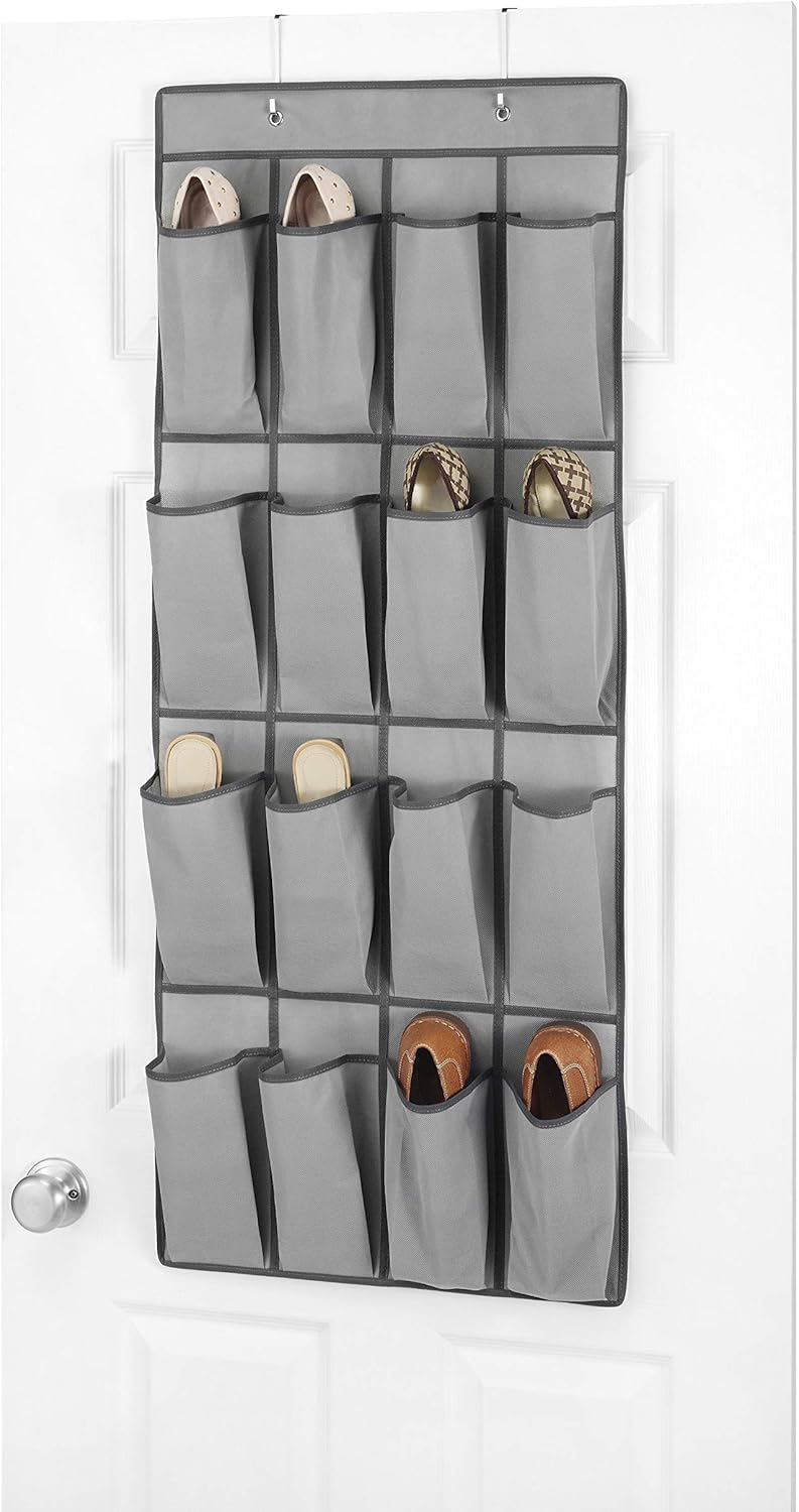16 Whitmor Pocket OTD Shoe Organizer Gray