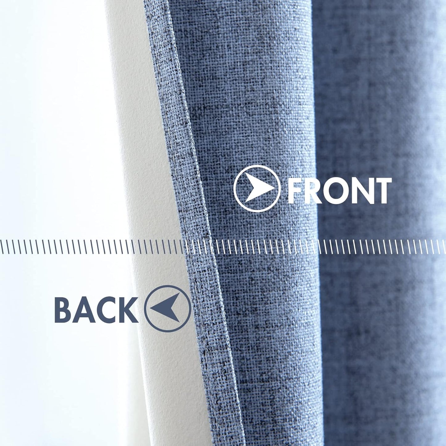 MIULEE Blackout Curtains - 100% Thermal Insulated Linen Texture - Stone Blue | 52x63 Inch (2 Panels)