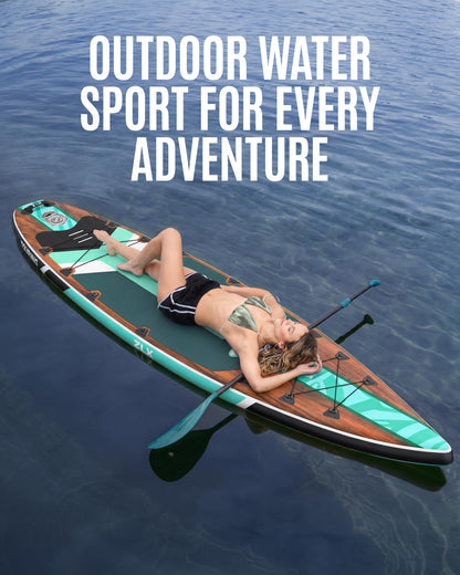 ZLX 11'6" Extra Wide Inflatable Paddle Board with Seat, Touring Stand Up Paddleboard, Fast Long-Distance SUP, Stable Center Fin, Portable Backpack & Accessories for Adults, 500lb/3 People/Family