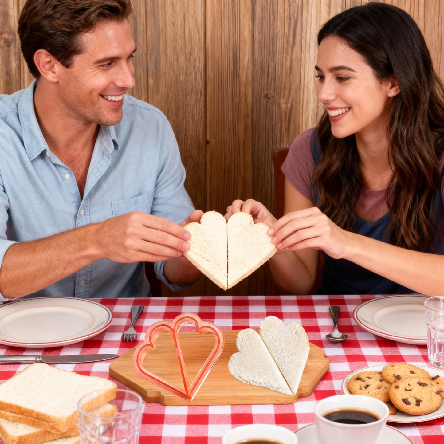 4-Piece Fun Sandwich Cutters Set – Heart, Car, Train, Crown Shapes | BPA-Free Plastic Bread Molds for Kids & Adults | Creative Lunchbox Tools