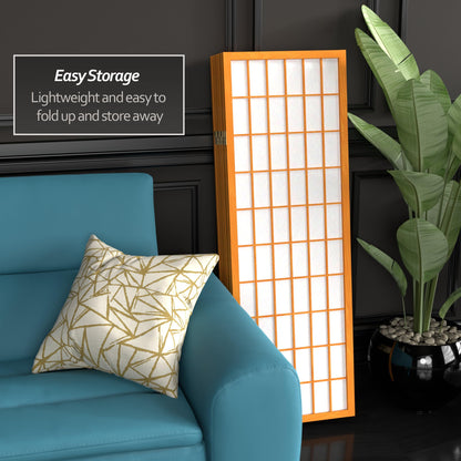 4 ft. Short Window Pane Shoji Screen - Honey - 8 Panels
