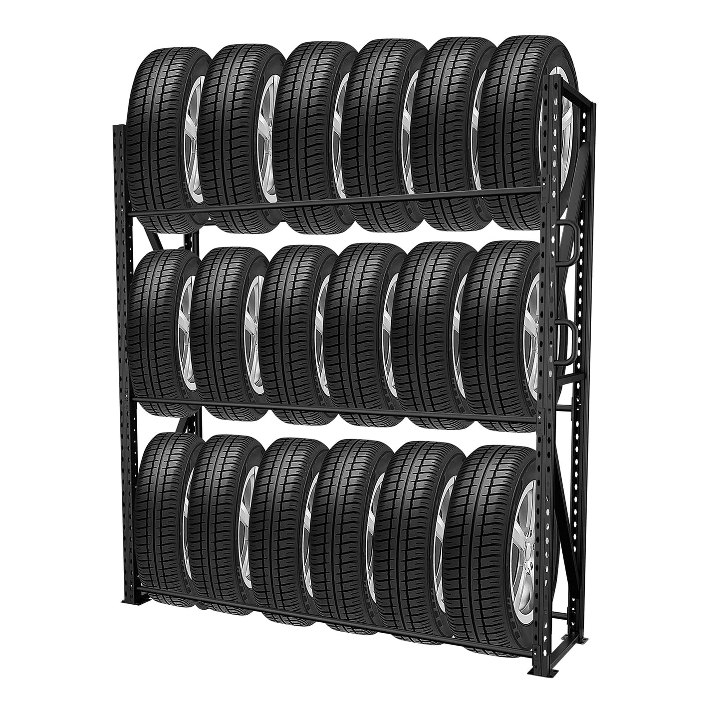 ZUIWAN Large 83" H 3-Tier Tire Stationary Rack for Garage - Heavy Duty 2200LBS Capacity Adjustable Metal Tire Storage Rack for Indoor and Outdoor Use