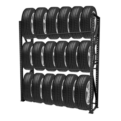 ZUIWAN Large 83" H 3-Tier Tire Stationary Rack for Garage - Heavy Duty 2200LBS Capacity Adjustable Metal Tire Storage Rack for Indoor and Outdoor Use