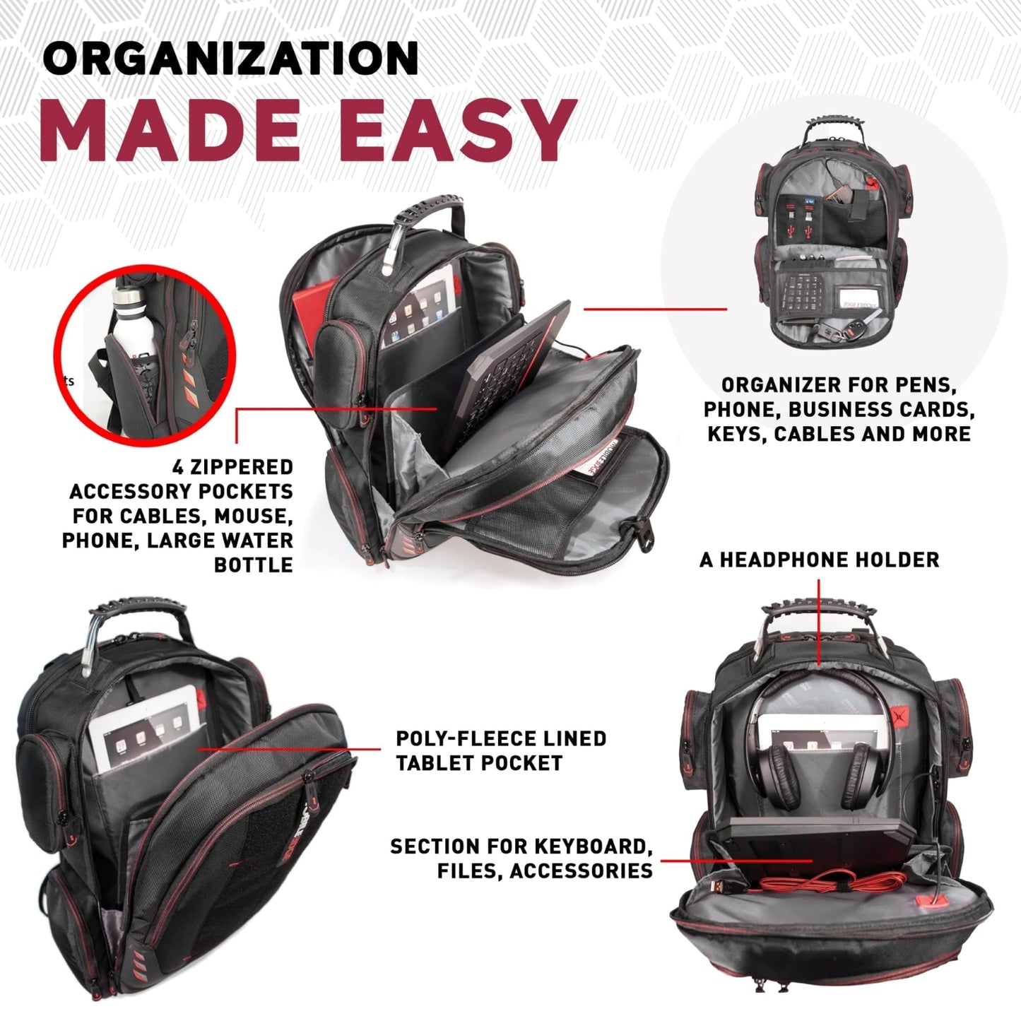 Mobile Edge CORE Gaming Laptop Backpack for 17-18 Inch Laptops with USB Charging Port and Cable, TSA-Friendly, MECGBPV1