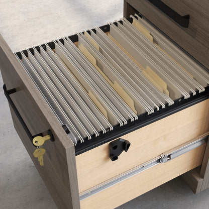 OfficeWorks by Sauder Affirm Mobile File, L: 15.55'' x W: 19.45'' x H: 28.43'', Hudson Elm Finish