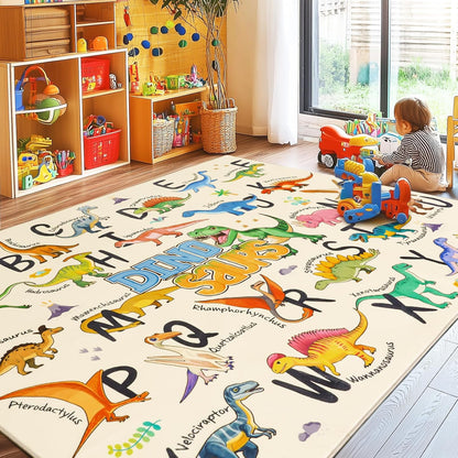Bolacrom Kids Rugs for Playroom Educational Rug for Learn The ABC Alphabet, Soft Machine Washable Non-Slip Cute Carpet