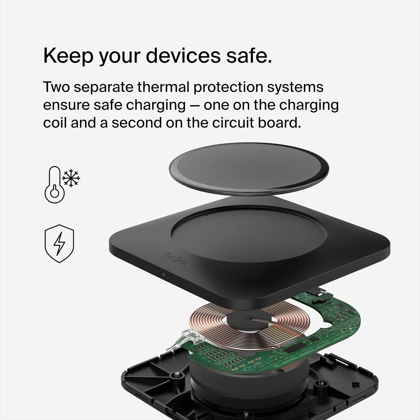 Belkin BoostCharge Pro 15W Universal Easy Align Wireless Charging Pad, Fast Qi Charger, Large Charging Pad for Apple iPhone, Samsung Galaxy, Apple AirPods Pro, and Other Devices - Black