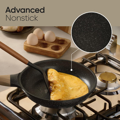 CAROTE 26PCS Pots and Pans Set Non Stick, Cookware Set Pots and Pans Induction Cook Ware, Nonstick Kitchen Cooking, PFOA Free, Black