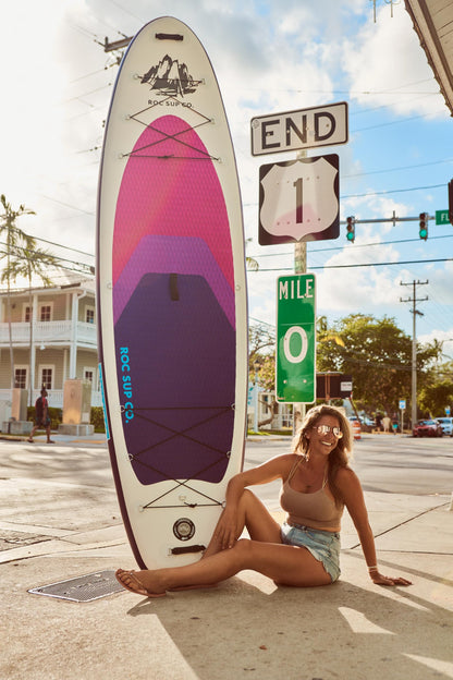 Roc Inflatable Stand Up Paddle Board 10' 6" with Premium SUP Paddle Board Accessories, Wide Stable Design, Non-Slip Comfort Deck for Youth & Adults (Violet W/Kayak Seat)