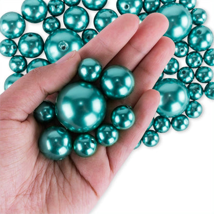Super Z Outlet Elegant Glossy Polished Pearl Beads - 8 Ounce Pack, 70 Pieces for DIY Jewelry, Table Scatter, Wedding