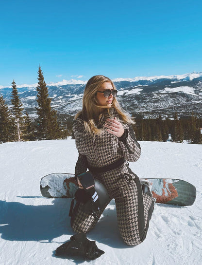 GSOU SNOW Women Ski Suit One Piece Snowsuit Snowboard Slim Insulated Jumpsuit Waterproof Windproof for Outdoor Sports