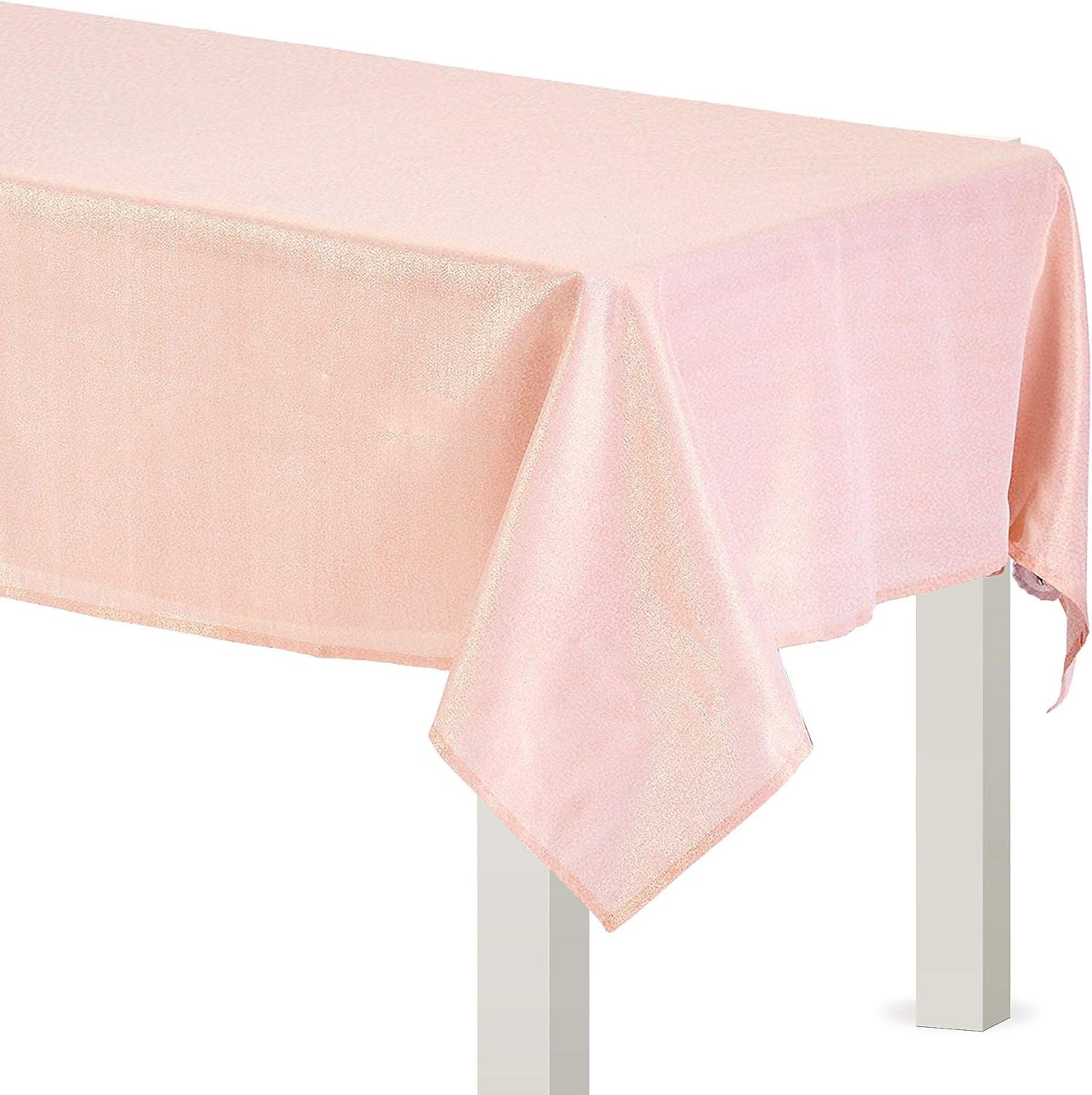 Elegant Stylish Rose Gold Metallic Tablecloth, 60" x 104", Perfect for Parties, Banquets, Everyday Use