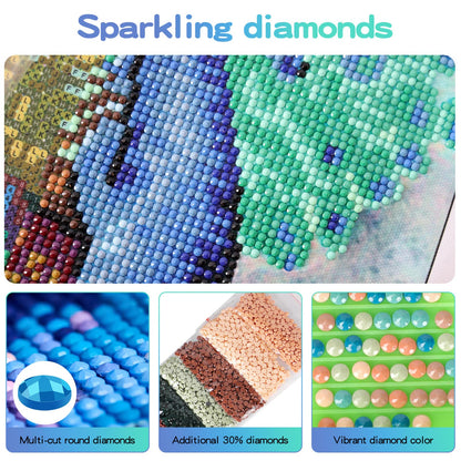 UPABLUNSO Diamond Painting Kits, Cheerleading 5D Diamond Art Kits Full Drill Round Beads for Girls Boys Decompressions Art Work Home Wall Decor 12x16 inch