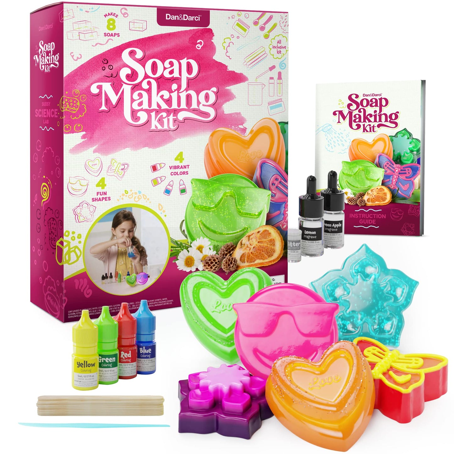 Dan&Darci Soap Making Kit for Kids - Crafts Science Toys - Birthday Gifts for Girls and Boys Age 6-12 Years Girl DIY Kits - Best Educational Craft Activity Gift for 6-12 Year Old Kid