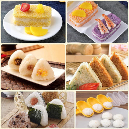6 Pcs/Set Musubi Maker Kit with Luncheon Meat Slicer - Non-Stick Rice Ball Onigiri Press Mold, BPA-Free Sushi Mold for Hawaiian Musubi