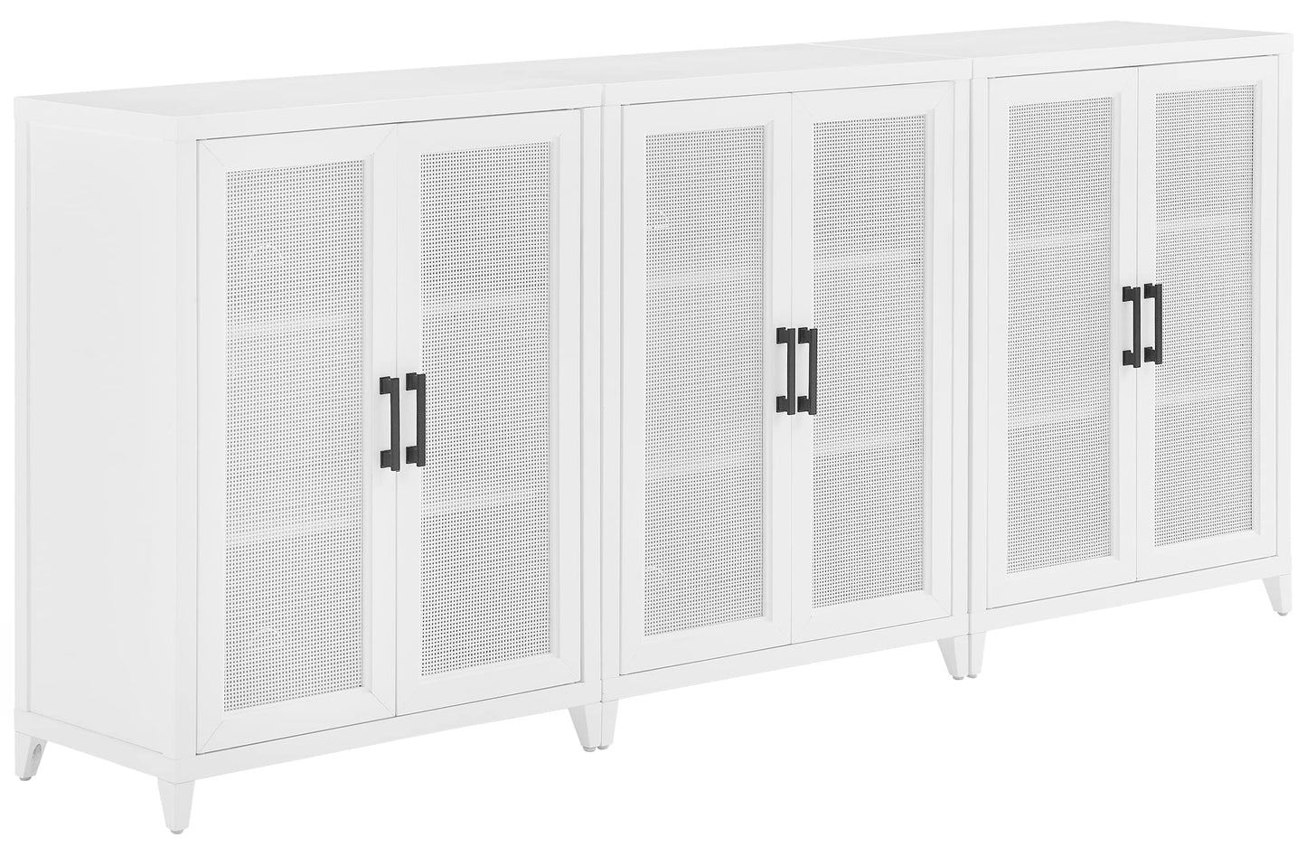 Crosley Furniture Milo 2-Piece Entertainment Center TV Stand, Media Console, Vinyl Record Storage, White