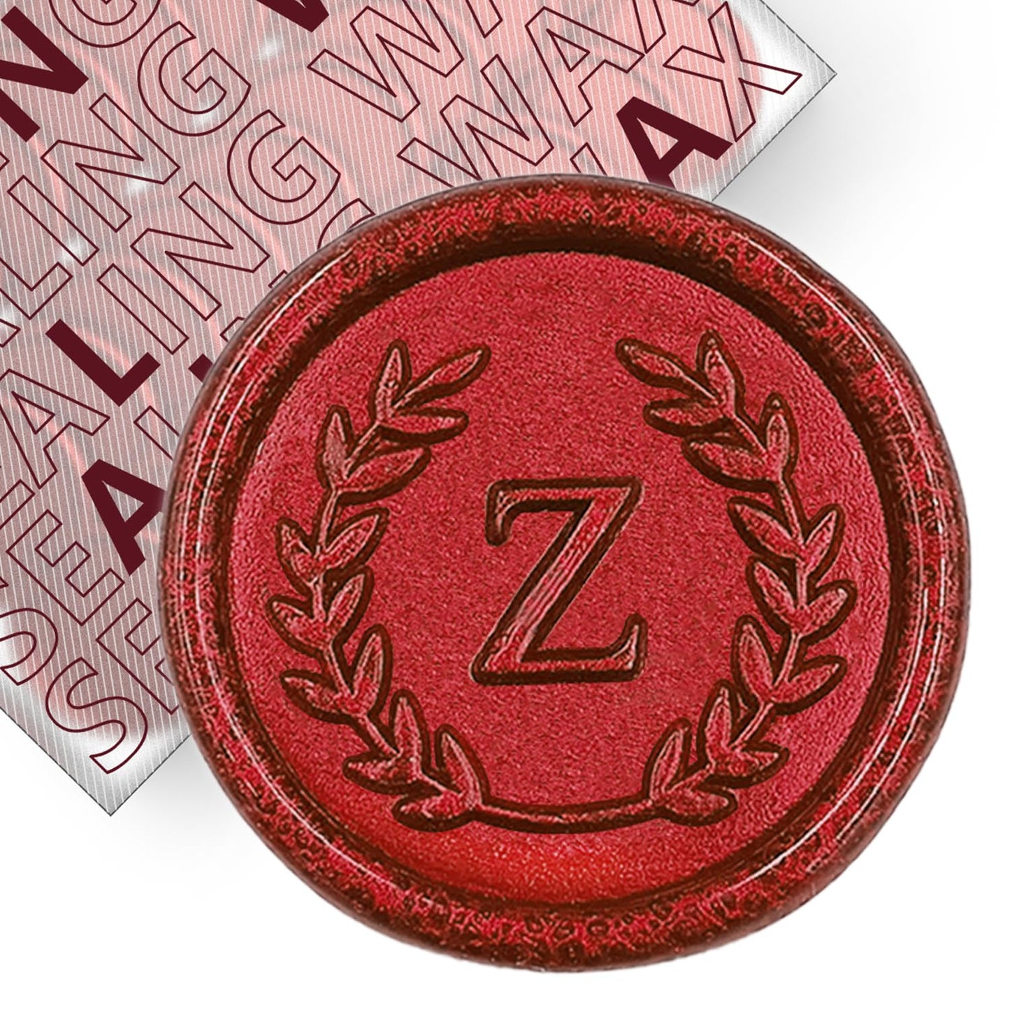 100Pcs Red Letter Z Adhesive Wax Seal Stickers, Hand-Made, No Need Seal Stamp, Tear and Use Wax Stickers for Wedding Invitations, Envelopes, Christmas Gift